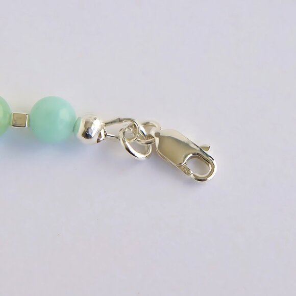 Baltic Amber and Burma Jade Statement Necklace with 925 Sterling Silver - Picture 6 of 7